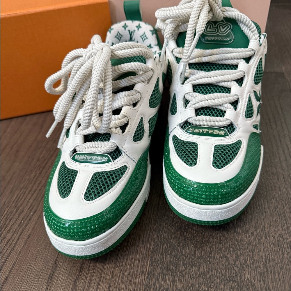 Louis Vuitton Green and White Skater Sneakers - Picture 4 of 7